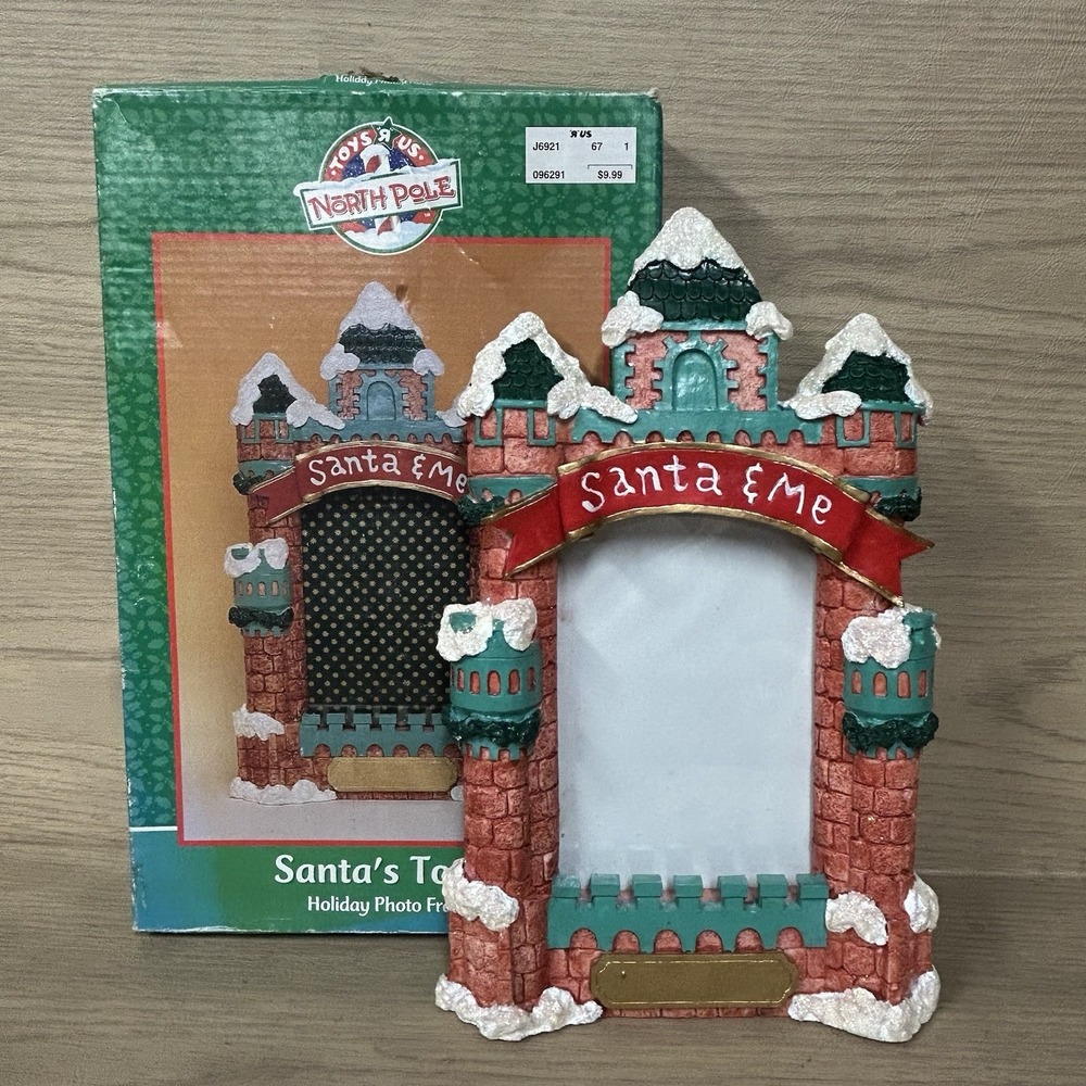 Toys R Us Santa And Me Photo Frame North Pole Santa's Town 2000 Vtg holiday